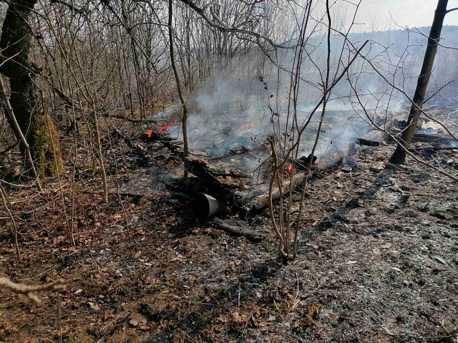 Сарай уничтожен огнем в деревне Глубокского района