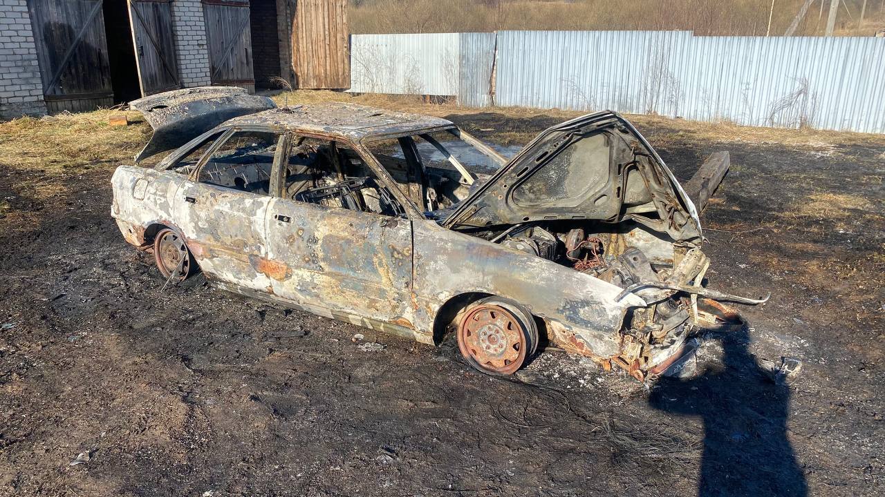 Легковушка сгорела в Браславском районе