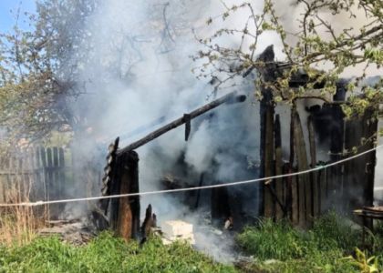В Островецком районе горела баня