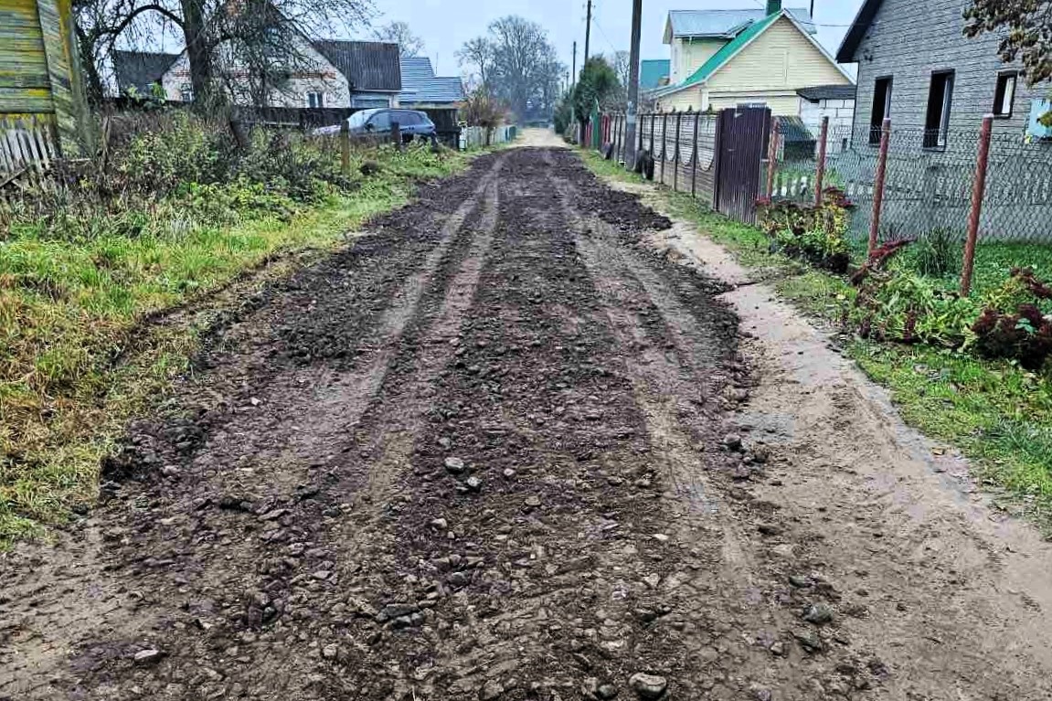 Торговцы орехами держат слово – за свой счет они отремонтировали участок дороги в деревне под Молодечно