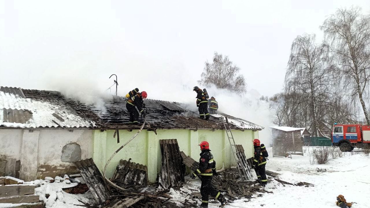 40 кур погибли в горящем блоке сараев в Глубоком