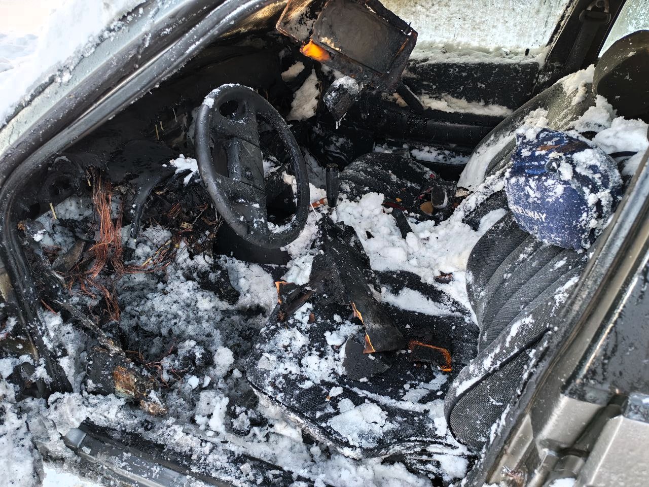 Легковушка «Фольксваген» горела в Молодечненском районе