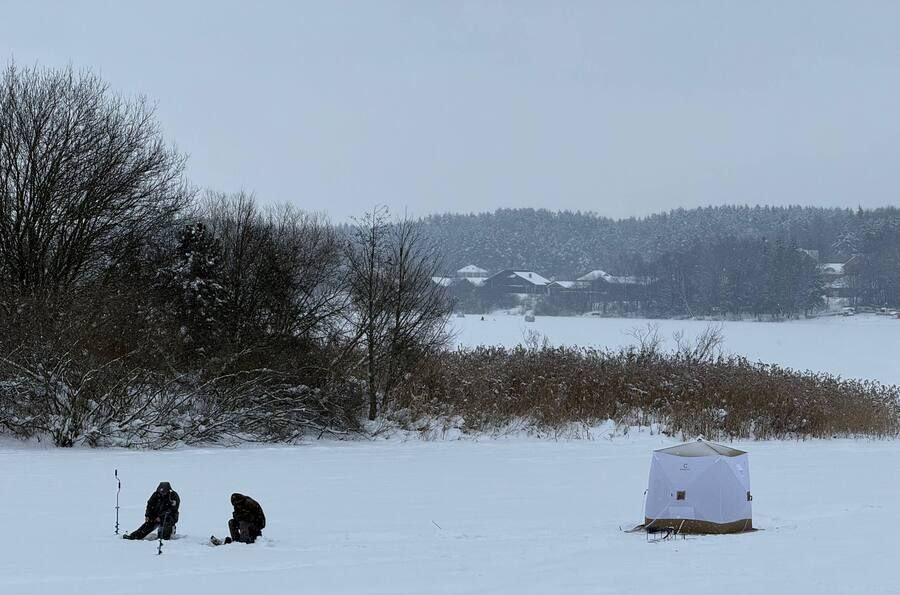 Посмотрели, что ловят рыбаки на водоёмах в Минском районе