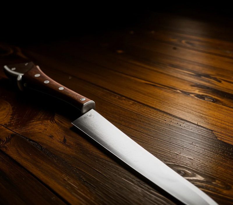 Мужчина хотел отрезать хлеб, но попал ножом в стопу