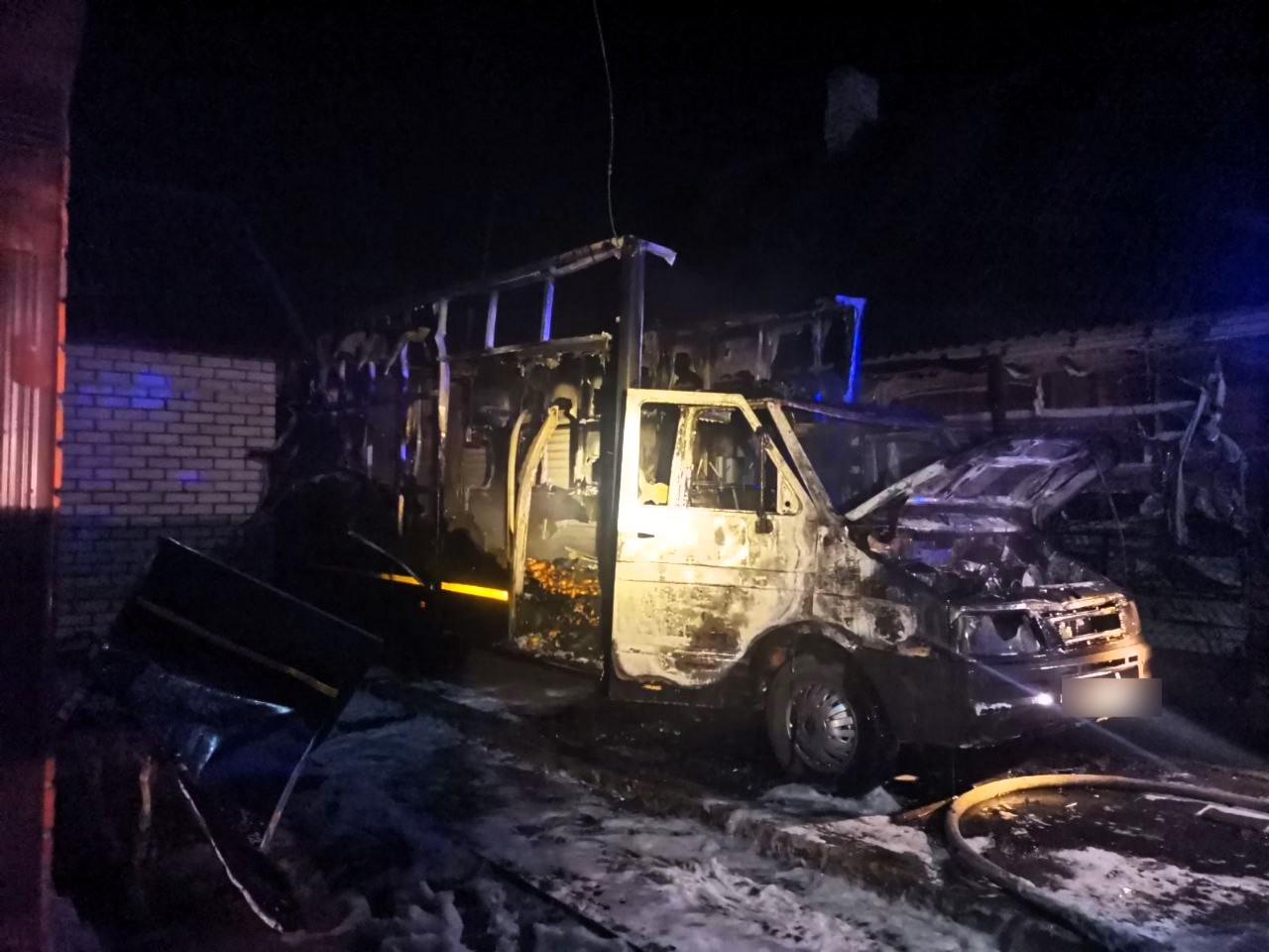 Грузовик горел ночью в Поставах