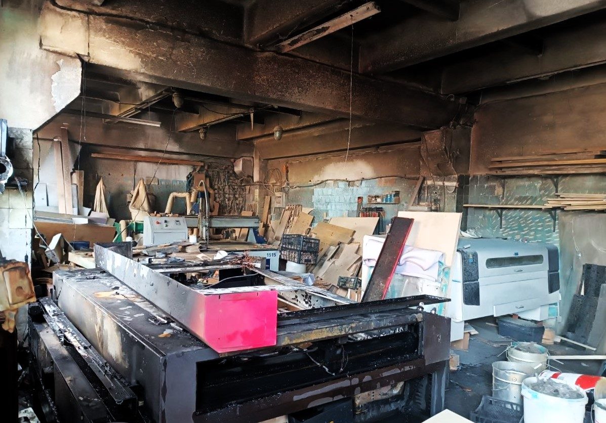 Станок сгорел на базе предприятия в Молодечно