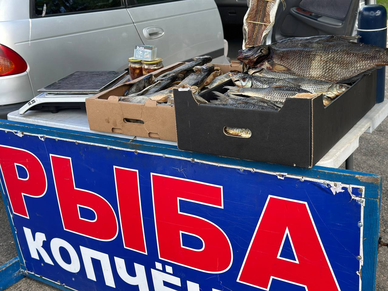 От угря до окуня: что и почём продают на круговой развязке по дороге на Нарочь